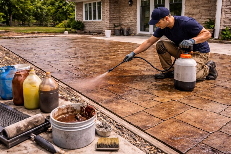 Concrete Patio Staining in Fort Worth, TX