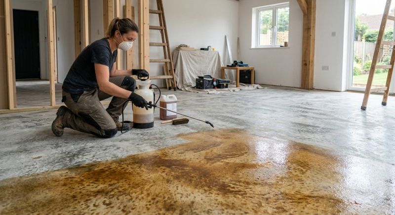 Stained Concrete Installation in Dallas, TX