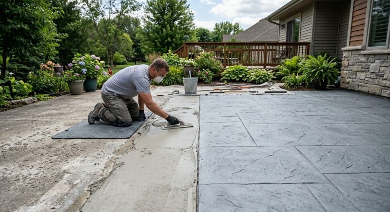 Stamped Concrete Patio Installation in Fort Worth, TX